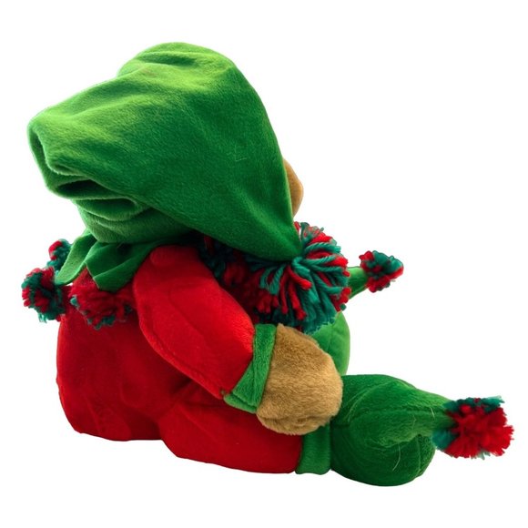Dan Dee Stuffed Animal Plush Christmas Santa Red Green Elf Helper Brown Bear - Picture 5 of 12